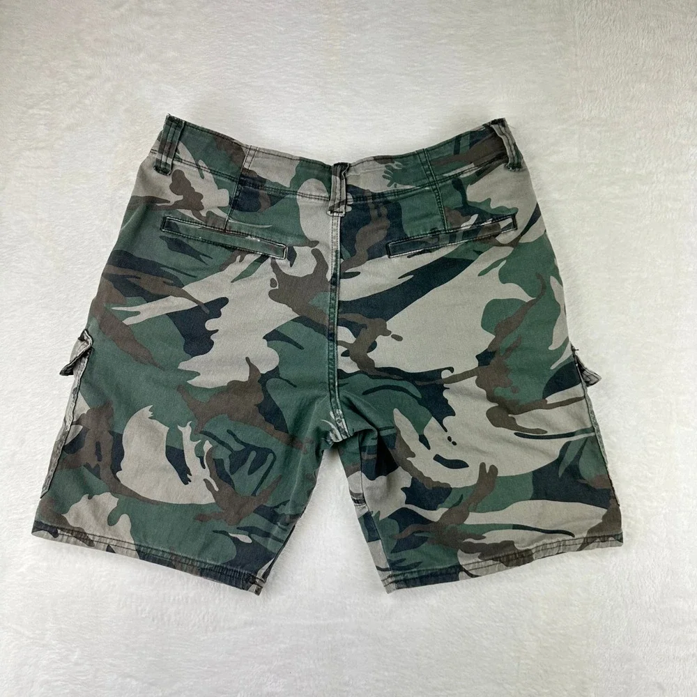 Wrangler Cargo Shorts Mens Relaxed Fit 33 Camo Green Utility Cotton Camouflage